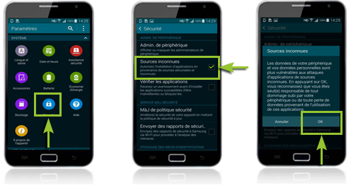 modifiez vos paramètres d'application