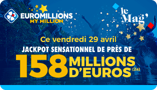 Deuxième Méga Jackpot EuroMillions – My Million 2022 : 158 M€ minimum