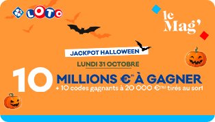 Jackpot LOTO® d’Halloween : 10 M d’€ minimum à gagner