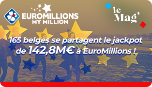 EuroMillions : 143 M d’€ remportés par 165 belges