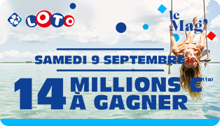 LOTO® : un jackpot de 14 millions d’euros à gagner samedi 09 septembre 2023