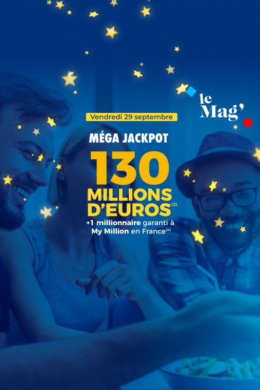 Méga Jackpot Euromillions – My Million du 29/09/23 : 130 M€ à gagner