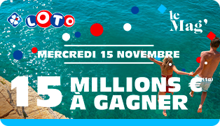 LOTO® : le mercredi 15 novembre, un jackpot de 15 millions d’euros attend son grand gagnant ! 